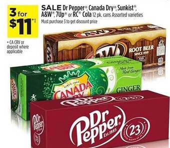 Dollar General Dr Pepper, Canada Dry, Sunkist, A&w, 7up Or Rc Cola offer