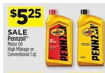 Dollar General Pennzoil Motor Oil High Mileage Or Conventional offer