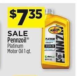 Dollar General Pennzoil Platinum Motor Oil offer