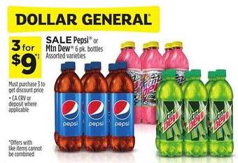 Dollar General Pepsi Or Mtn Dew offer