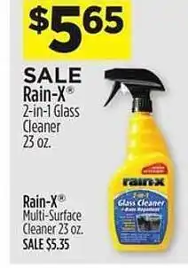 Dollar General Rain-x 2in1 Glass Cleaner offer