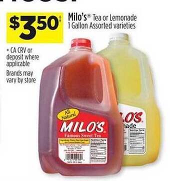 Dollar General Milo's Tea Or Lemonade offer