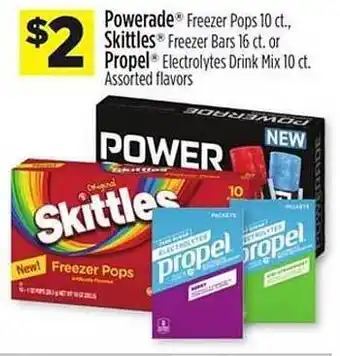 Dollar General Powerade, Skittles Or Propel offer