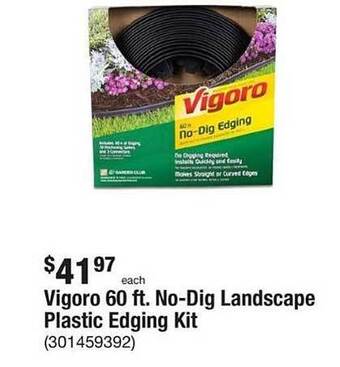 The Home Depot Vigoro 60 Ft. No-dig Landscape Plastic Edging Kit offer