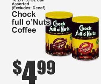 Key Food Chock Full O'nuts Coffee offer