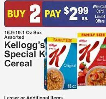 Key Food Kellogg's Special K Cereal offer