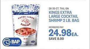 Kings Food Markets Kings Extra Large Cocktail Shrimp offer