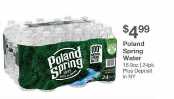 Kinney Drugs Poland Spring Water offer