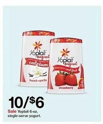 Target Yoplait Single-serve Yogurt offer