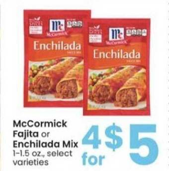 Albertsons McCormick Fajita Or Enchilada Mix offer
