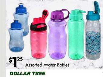 Dollar Tree Assorted Water Bottles offer