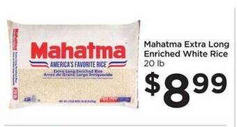 Food 4 Less Mahatma Extra Long Enriched White Rice offer