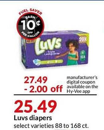 Hy-Vee Luvs Diapers offer