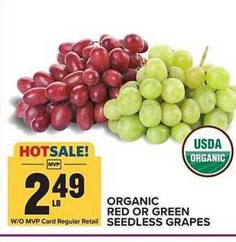 Food Lion Organic Red Or Green Seedless Grapes offer