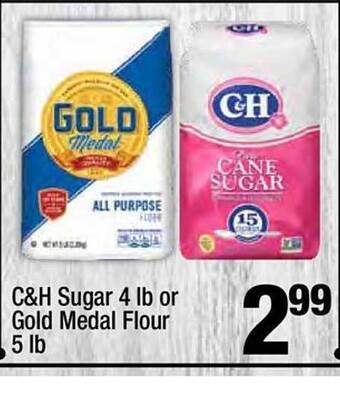 Super King Markets C&h Sugar 4 Lb Or Gold Medal Flour 5 Lb offer