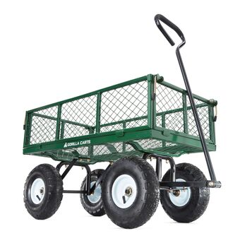 Gorilla Carts GOR400 400-lb. Steel Mesh Garden Cart with 10" Tires