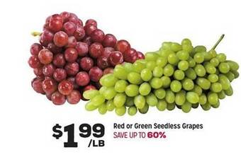 Grocery Outlet Red Or Green Seedless Grapes offer