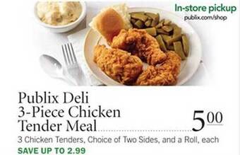 Publix Publix Deli 3-piece Chicken Tender Meal offer