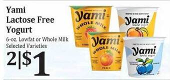 Rosauers Yami Lactose Free Yogurt offer