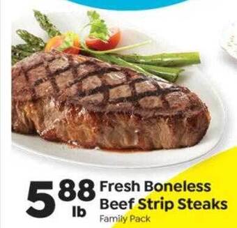 Save a Lot Fresh Boneless Beef Strip Steaks offer