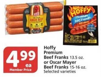 Vons Hoffy Premium Beef Franks Or Oscar Mayer Beef Franks offer