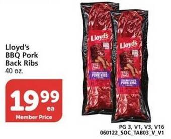 Vons Lloyd's Bbq Pork Back Ribs offer
