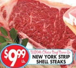 Met Foodmarkets New York Strip Shell Steaks offer