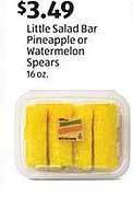 Aldi Little Salad Bar Pineapple Or Watermelon Spears offer