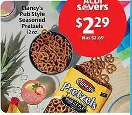 Aldi Clancy's Pub Style Seasoned Pretzel offer