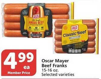 Pavilions Oscar Mayer Beef Franks offer