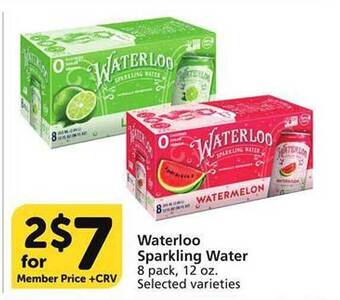 Pavilions Waterloo Sparkling Water offer