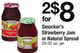 Safeway Smucker's Strawberry Jam or Natural Spread 25-32 oz. offer