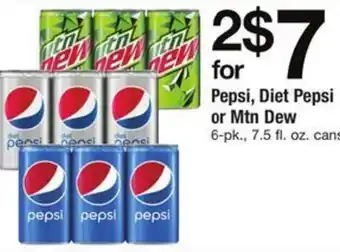 Safeway Pepsi, Diet Pepsi or Mtn Dew 7.5 fl. offer