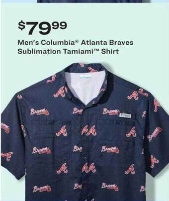 Academy Men's Columbia Atlanta Braves Sublimation Tamiami Shirt offer