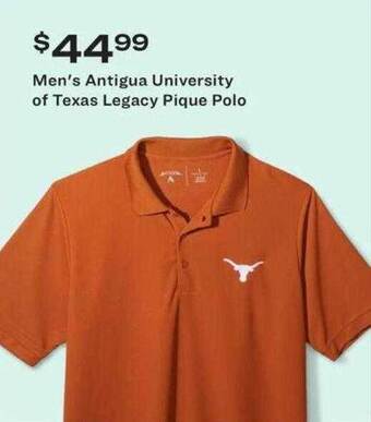 Academy Men's Antigua University Of Texas Legacy Pique Polo offer