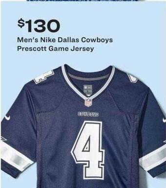 Academy Men's Nike Dallas Cowboys Prescott Game Jersey offer
