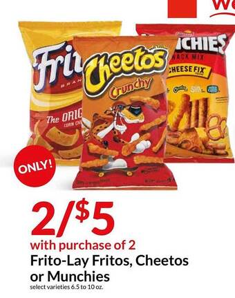 Hy-Vee Fritolay Fritos, Cheetos Or Munchies offer