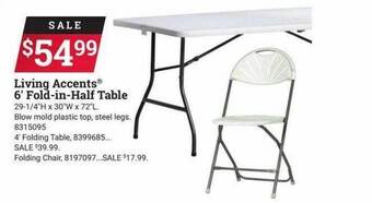 Ace Hardware Living Accents 6' Fold-in-half Table offer
