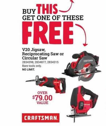 Ace Hardware V20 Jigsaw Reciprocating Saw Or Circular Saw offer