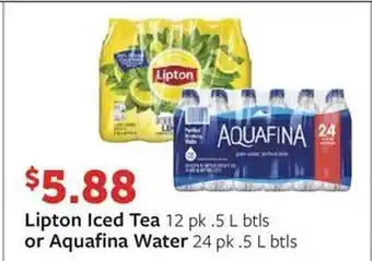 Fareway Lipton Iced Tea Or Aquafina Water offer