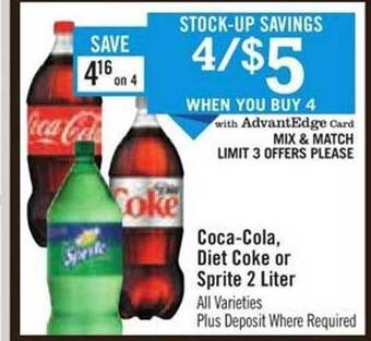 Price Chopper Coca-cola, Diet Coke Or Sprite 2 Liter offer
