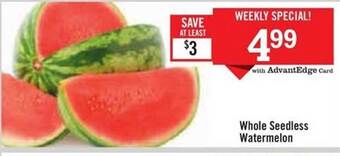 Price Chopper Whole Seedless Watermelon offer
