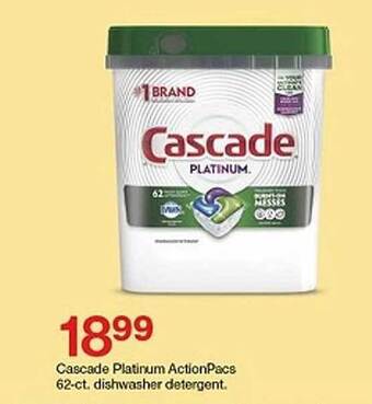 Target Cascade Platinum Actionpacs Dishwasher Detergent offer