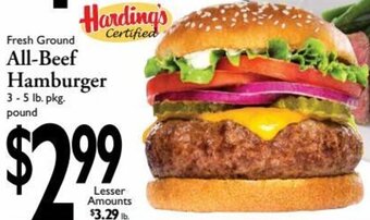 Harding's Markets All-Beef Hamburger 3-5 lb. offer