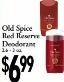 Old Spice Red Reserve Deodorant 2.6-3 oz.
