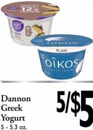 Harding's Markets Dannon Greek Yogurt 5-5.3 oz. offer