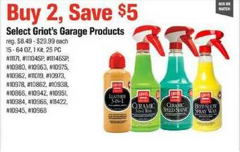 AutoZone Select Griot's Garage Products offer