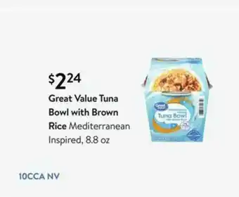 Walmart Great Value Tuna Bowl With Brown Rice offer