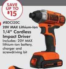 Valu Home Centers 20v Max Lithium-ion 1 4 offer