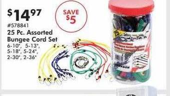 Valu Home Centers 25 Pc Assorted Bungee Cord Set offer